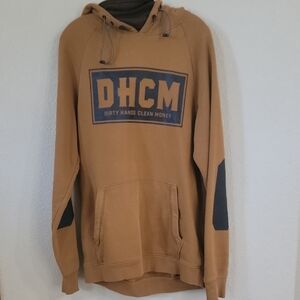 Tan Hoodie with Navy Accents